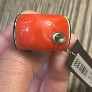 NWT LOFT Collection Orange, Brown and Gold Ring with Oval Gem